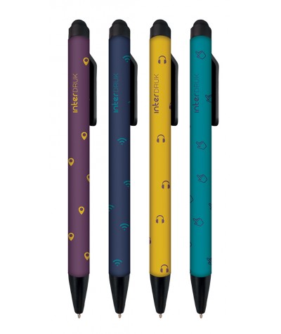 Długopis żelowy z rysikiem do ekranów INTERDRUK ICON 1 szt. 1mm MIX