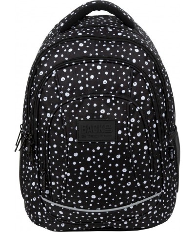 Plecak szkolny w KROPKI BackUP czarny dla dziewczynki A01
