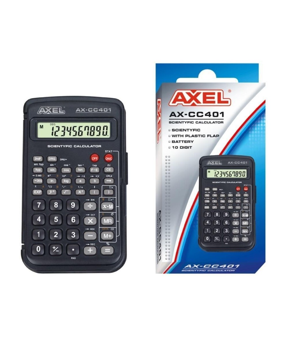 Kalkulator naukowy AXEL AX-CC401 56 funkcji 10 cyfr szkolny biurowy