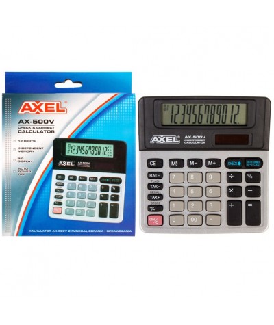 Kalkulator biurowy szkolny AXEL AX-500V 12 cyfr