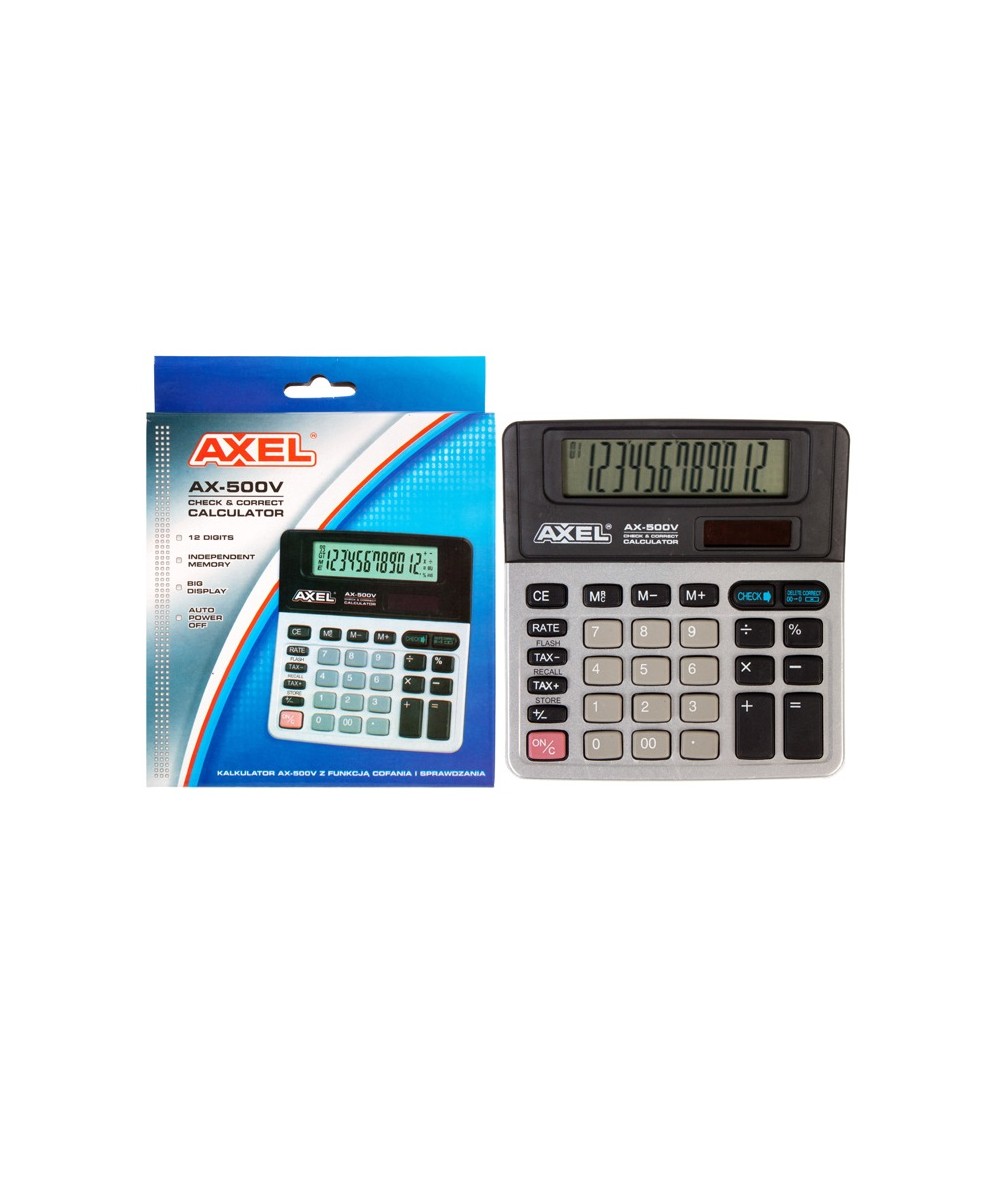 Kalkulator biurowy szkolny AXEL AX-500V 12 cyfr