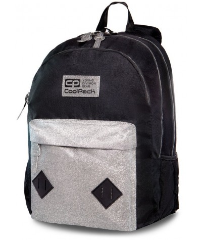Plecak z brokatem CoolPack CP HIPPIE SILVER GLITTER szkolny