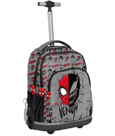 Plecak na kółkach SPIDERMAN VENOM PASO szary dla chłopca szkolny