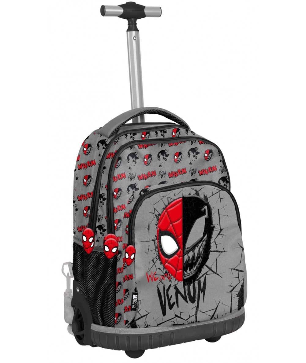 Plecak na kółkach SPIDERMAN VENOM PASO szary dla chłopca szkolny