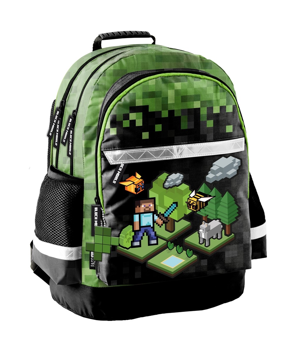 Plecak szkolny dla fana gry Minecraft Pixel PASO do klas 1-3