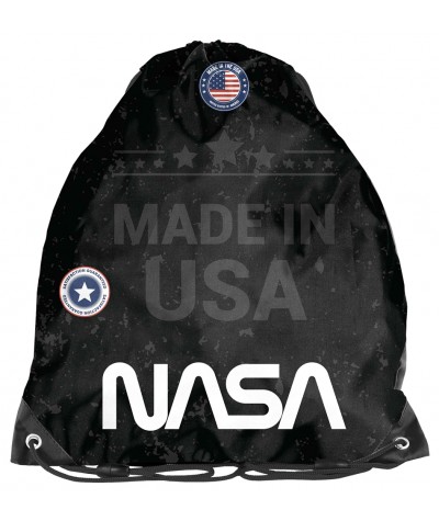 Worek NASA na buty PASO lekki szkolny czarny