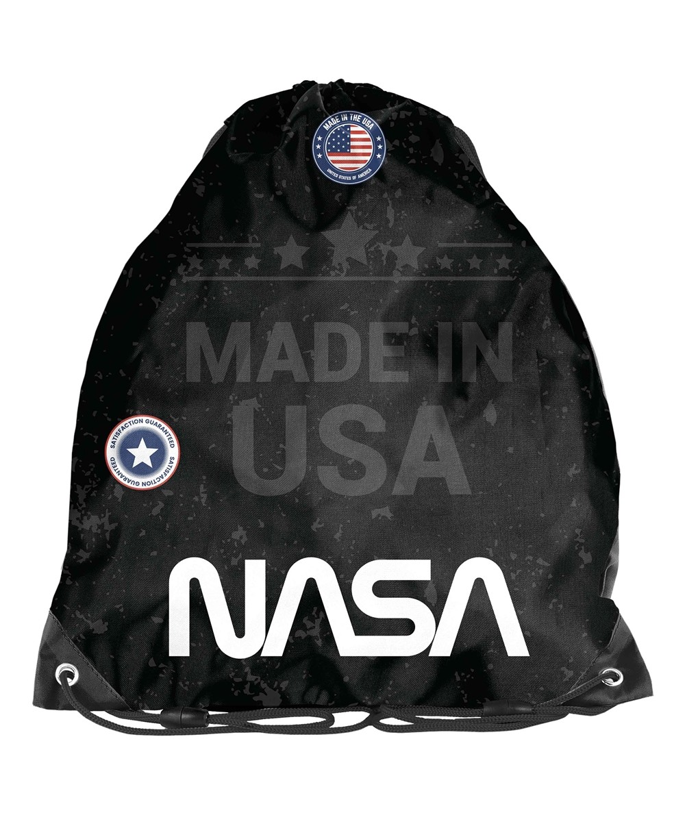 Worek NASA na buty PASO lekki szkolny czarny