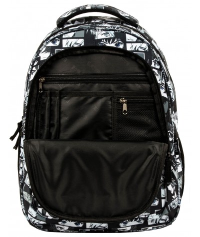 Plecak MANGA młodzieżowy BackUP szkolny czarno-biały 26L X43