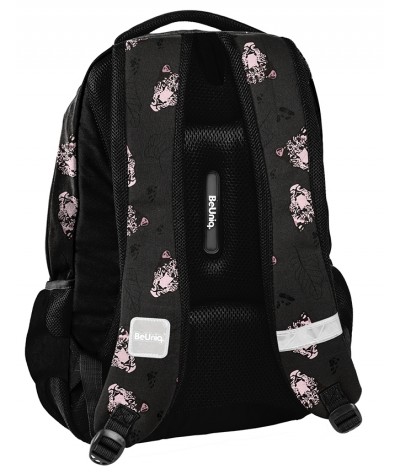 Plecak szkolny różowe pantery PASO czarny 3 komory dziewczęcy BeUniq