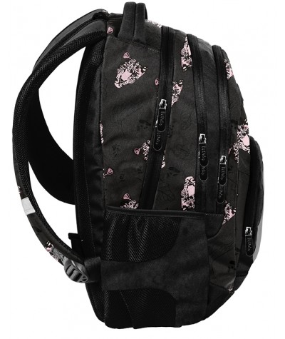 Plecak szkolny różowe pantery PASO czarny 3 komory dziewczęcy BeUniq