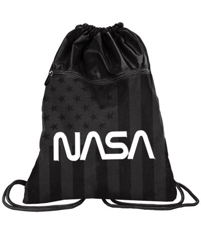 Worek na plecy NASA czarny flaga duży Paso mocny BeUniq