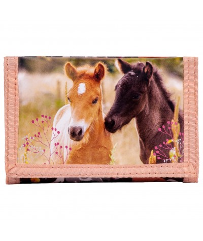 Portfel z koniem dla dziewczynki DERFORM brązowy I Love Horses
