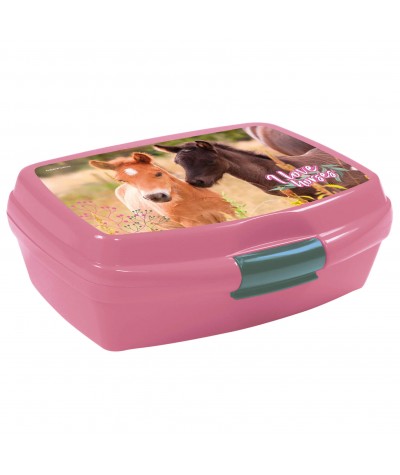 Śniadaniówka lunchbox z koniem DERFORM różowa I Love Horses 2023
