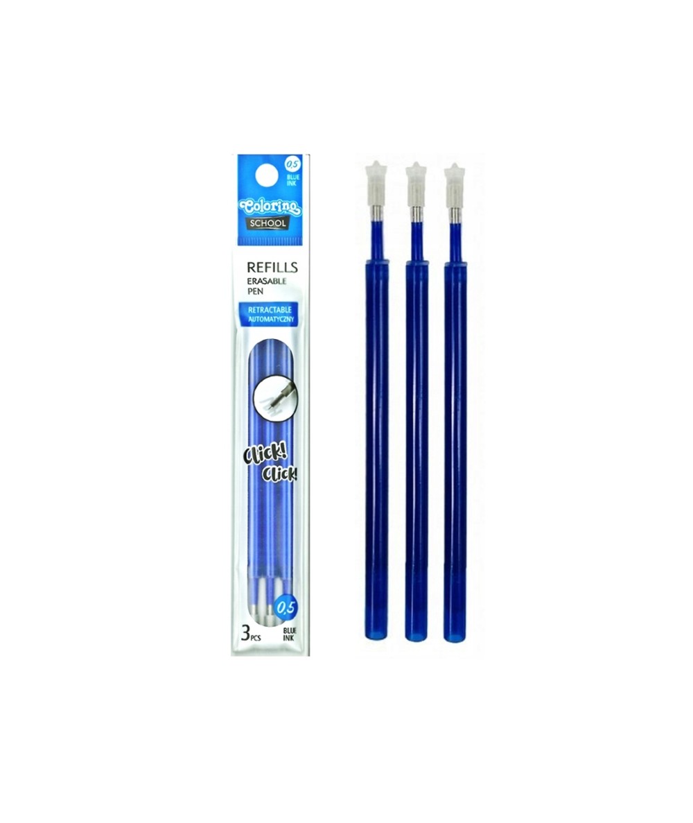 Wkłady do długopisów wymazywalnych Colorino CP klikanych niebieskie 3 sztuki