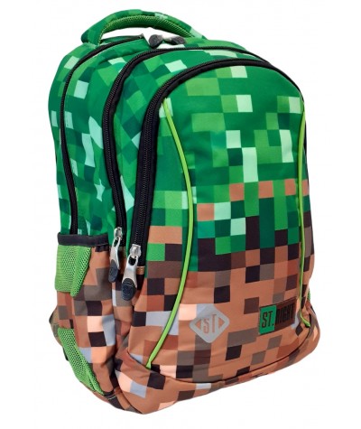 Plecak dla pierwszoklasisty chłopca piksele ST.RIGHT PX zielony BP26 2023