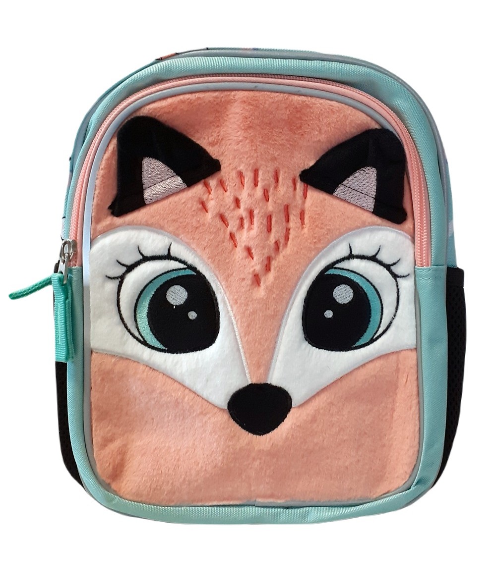 Plecak do przedszkola LIS pluszowy BAMBINO FOX szary wycieczkowy