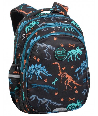Plecak CoolPack do klas 1-3 dinozaury FOSSIL szkolny czarny JERRY 21L