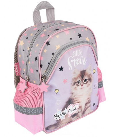 Plecak przedszkolno-wycieczkowy z kotem ST.MAJEWSKI szary GREY CAT