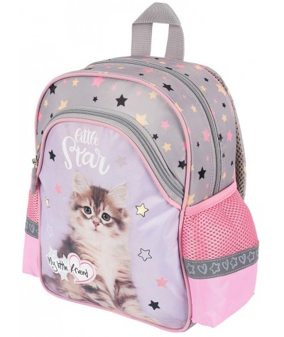 Plecak przedszkolno-wycieczkowy z kotem ST.MAJEWSKI szary GREY CAT