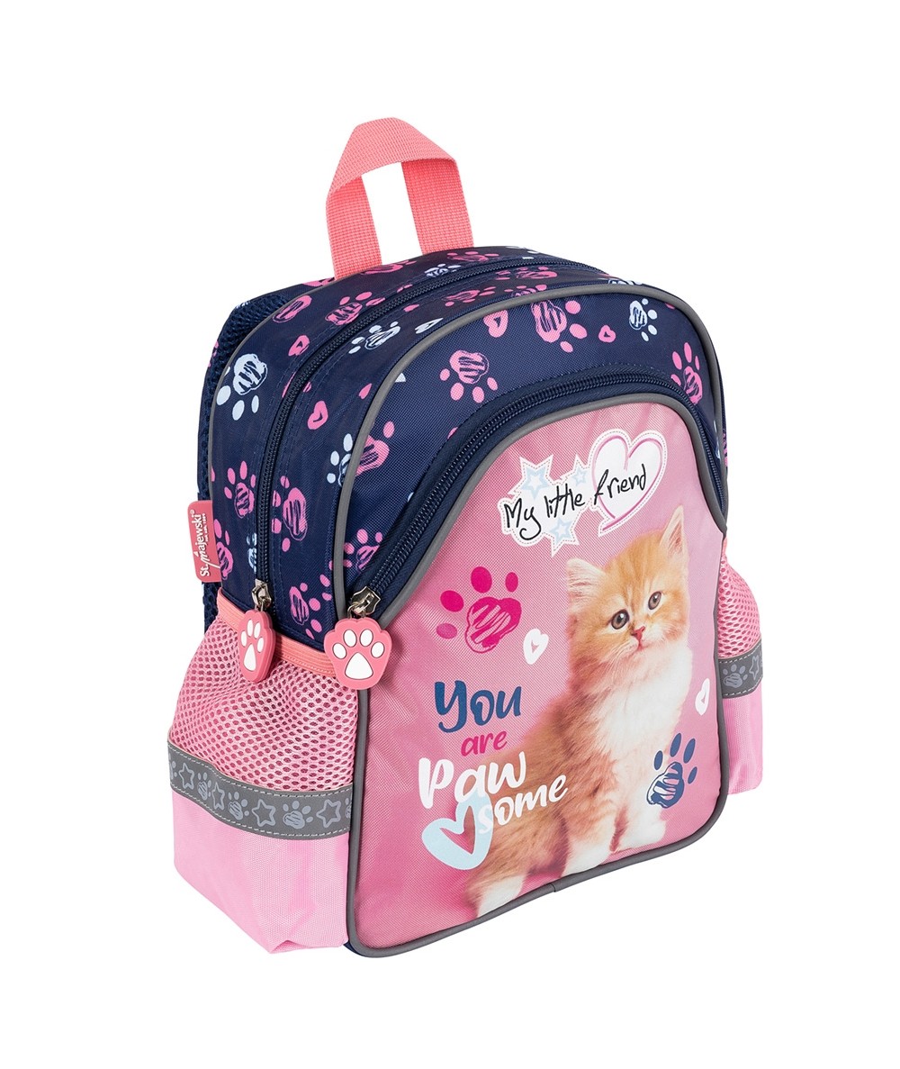 Plecak przedszkolny z kotem ST.MAJEWSKI szary plecaczek GINGER KITTY 2023