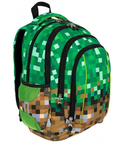 Plecak szkolny chłopięcy pixele PX ST.RIGHT zielony BP04 2023