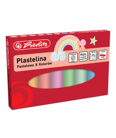 Plastelina pastelowa Herlitz 8 kolorów szkolna dla dzieci