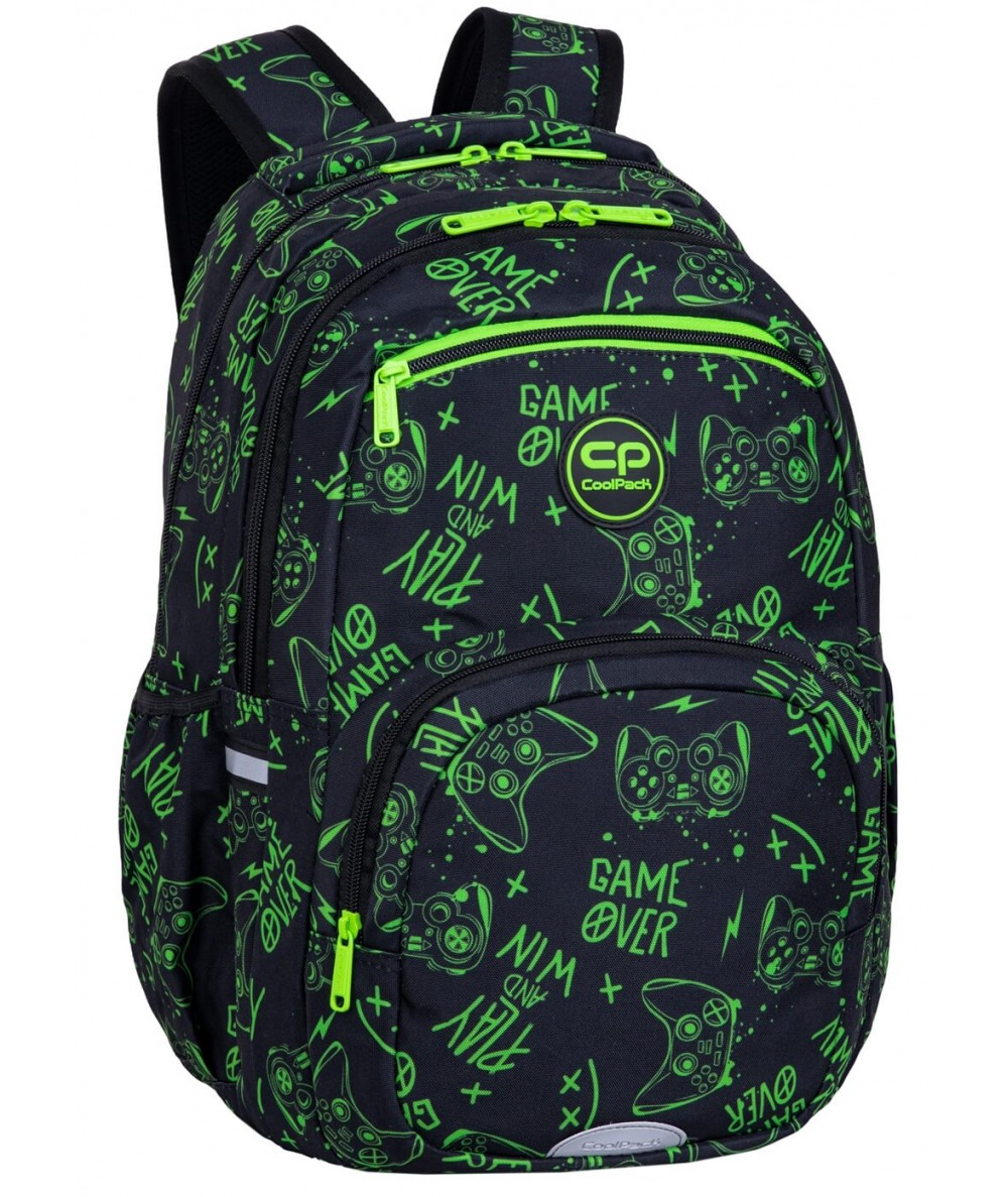 Plecak CoolPack szkolny w pady GAME NIGHT czarny zielony PICK 23L