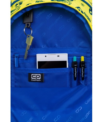Plecak szkolny CoolPack z piłką ombre żółto-niebieski FOOTBALL 2T BASE 27L