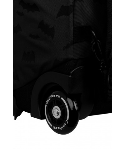 Plecak na kółkach CoolPack czarny w nietoperze CP JACK DARKER NIGHT dla chłopca 24L