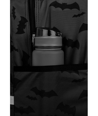 Plecak na kółkach CoolPack czarny w nietoperze CP JACK DARKER NIGHT dla chłopca 24L