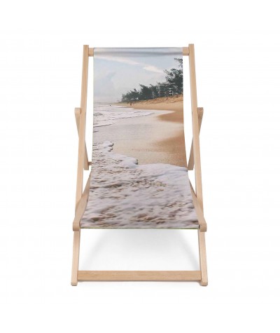 Leżak drewniany plaża Paradise Beach fullprint na wakacje