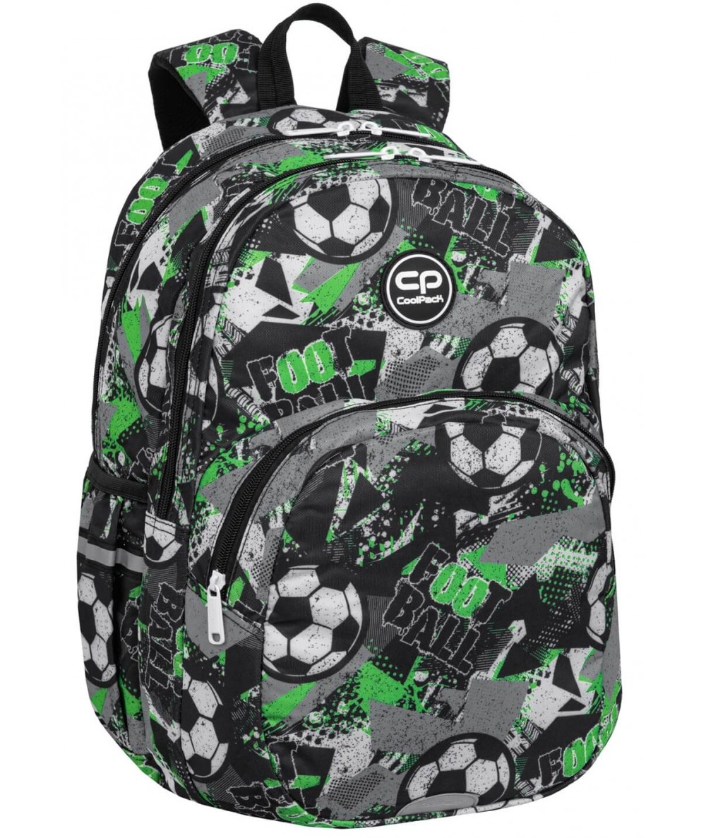 Piłkarski plecak szkolny CoolPack szary dla chłopca LETS GOL RIDER