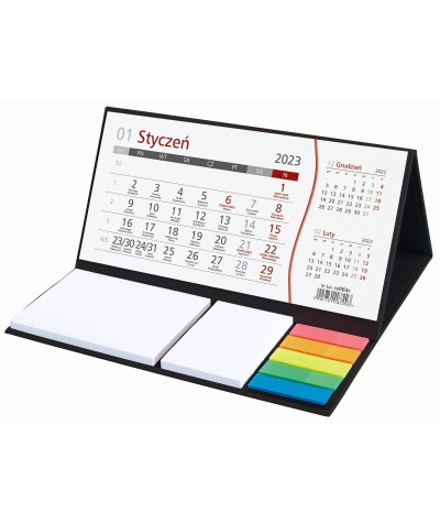 Kalendarz na biurko stojący 2023 notes karteczki MAŁY CZARNY Wokół Nas KB064B