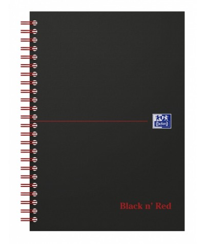Kołonotatnik brulion A5 70k. w linie twarda oprawa OXFORD BLACK N'RED PX0