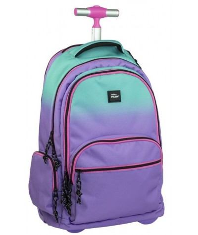 Plecak na kółkach ombre MILAN SUNSET fioletowy 25L szkolny młodzieżowy
