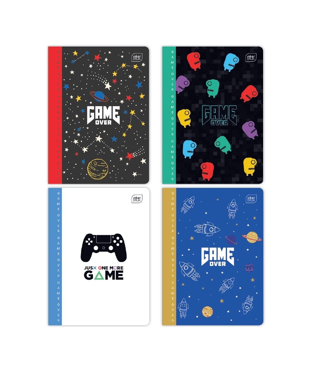 PACZKA 10 x Zeszyt do szkoły A5 32k. w kratkę 70g BOYS Interdruk chłopięcy MIX