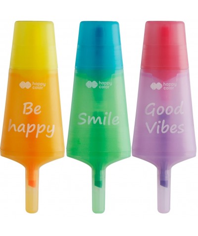 Zakreślacze zapachowe Happy Color Lolly Feelingi 2w1 lody 3szt markery