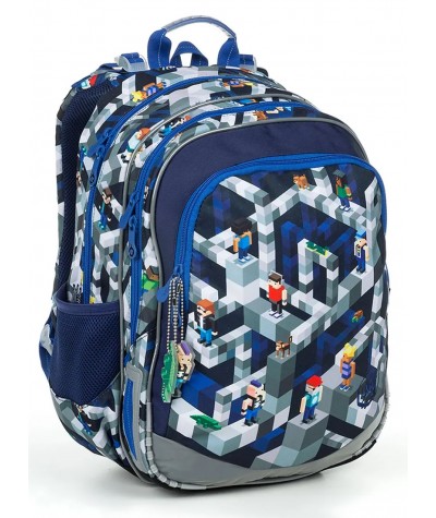 Plecak szkolny Topgal dla fana Minecrafta ELLY 19014 B do klas 1-3 + zawieszki