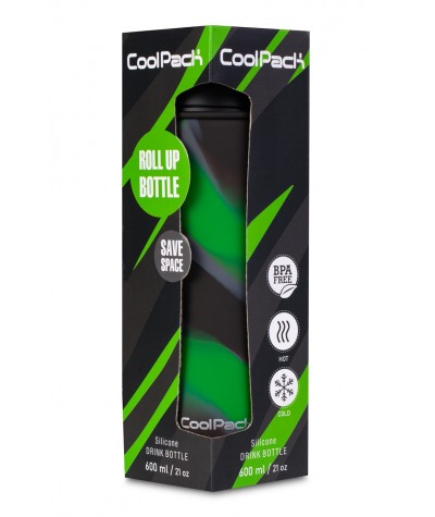 Bidon silikonowy CoolPack PUMP 600ml ZIELONY BOYS GREEN zwijany BPA FREE