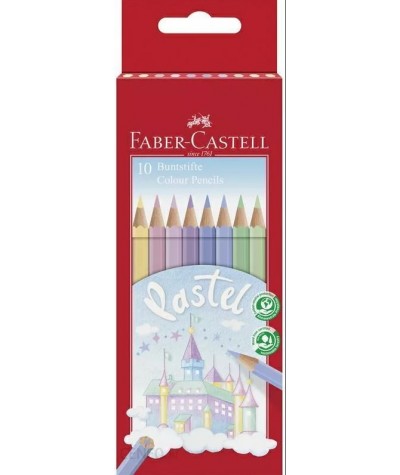 Kredki Faber-Castell EKO 10 kolorów PASTELOWE heksagonalne
