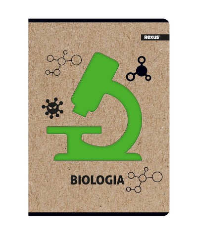 Zeszyt tematyczny BIOLOGIA A5 58k. w kratkę REXUS Beniamin EKO okładka z wycięciem
