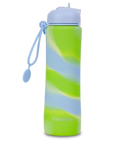 Bidon silikonowy CoolPack PUMP 600ml BŁĘKITNY GIRLS BLUE BPA FREE