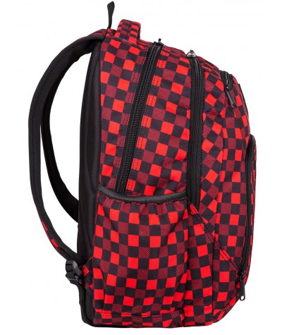 Plecak młodzieżowy szkolny w kratkę CoolPack CP BUFFALO czerwony 30 LITRÓW BREAK
