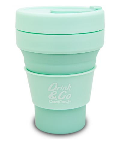 Kubek silikonowy CoolPack 355ml PASTEL POWDER MINT MIĘTOWY składany BPA FREE