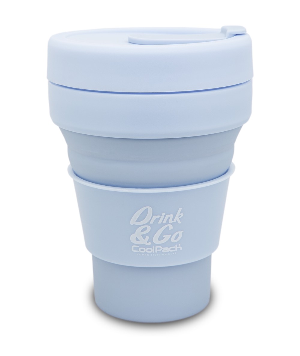 Kubek silikonowy CoolPack 355ml PASTEL BLUE NIEBESKI składany BPA FREE