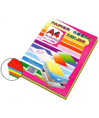 Papier ksero A4 160g/m2 GRUBY kolorowy 50 ark. 5 kolorów Protos