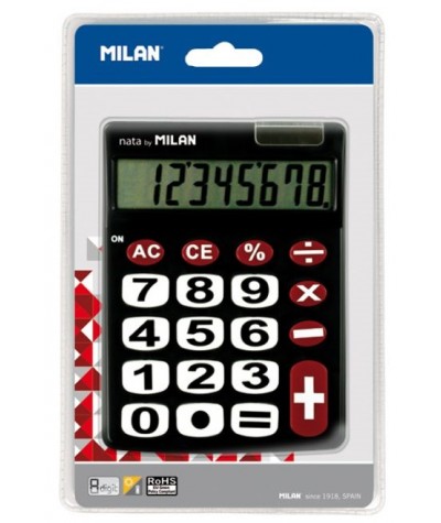 Kalkulator Milan duże przyciski 8 pozycji CZARNY