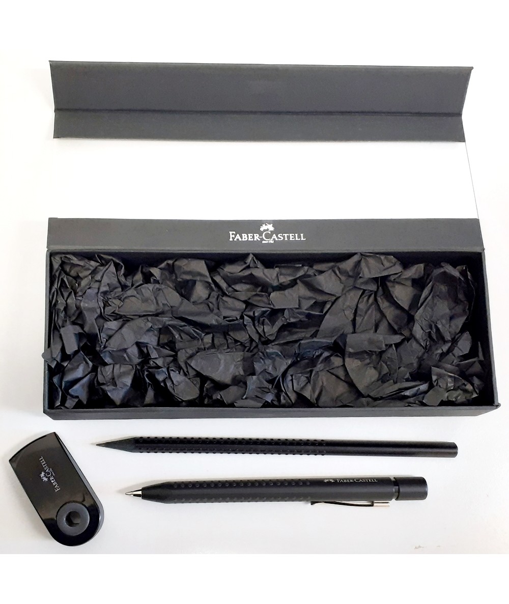 ZESTAW prezentowy FABER-CASTELL CZARNY MAT długopis GRIP 2011 ołówek gumka