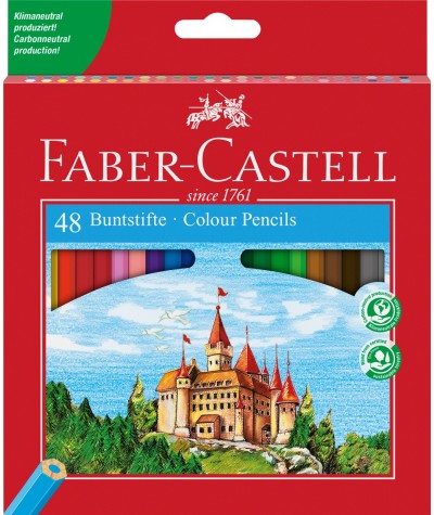 Kredki Faber-Castell 48 kolorów ZAMEK ołówkowe profesjonalne eko