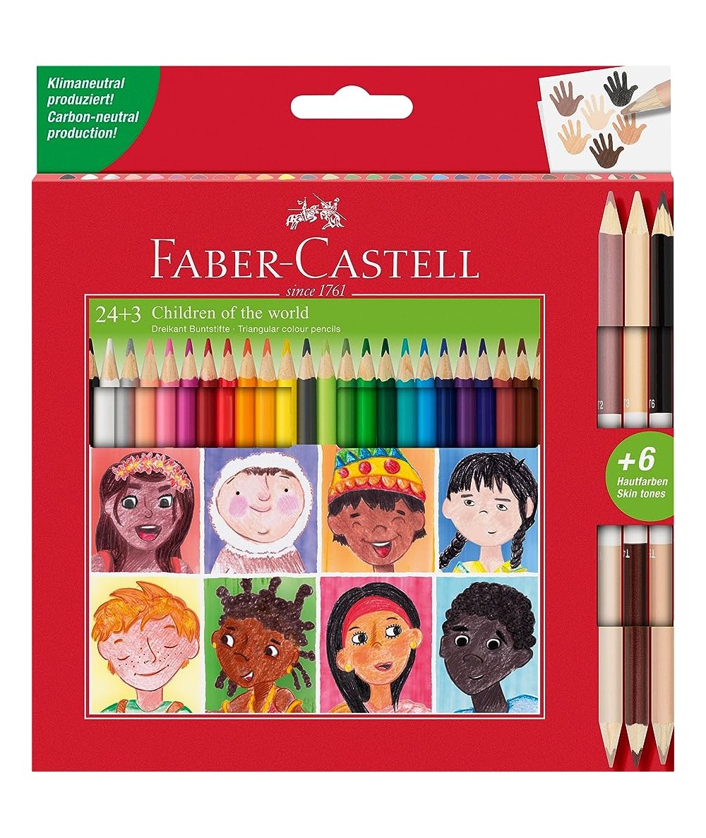 Kredki szkolne Faber-Castell dwustronne 24 + 3 cieliste Children of The World 30 kolorów
